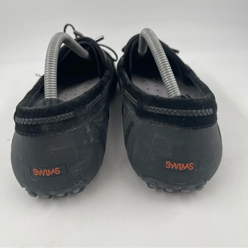 Swims Men’s Charcoal Braided Lace- Size 12 -Waterproof Leather Mesh Top Loafers